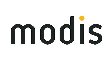 Modis Logo schwarz auf weiß